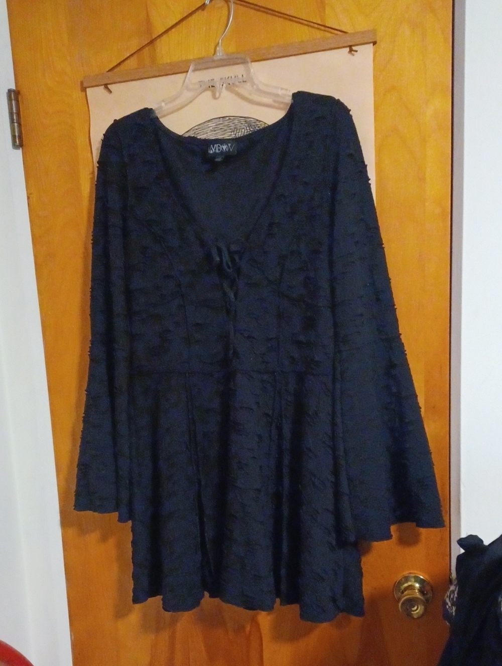 Widow Distressed Zombie Bell Sleeve Mini Dress 1x